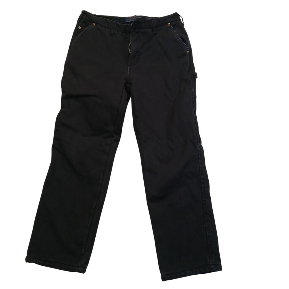 Bass Creek Outfitters Fleece Lined Mens Black Carpenter Pants 30x30
